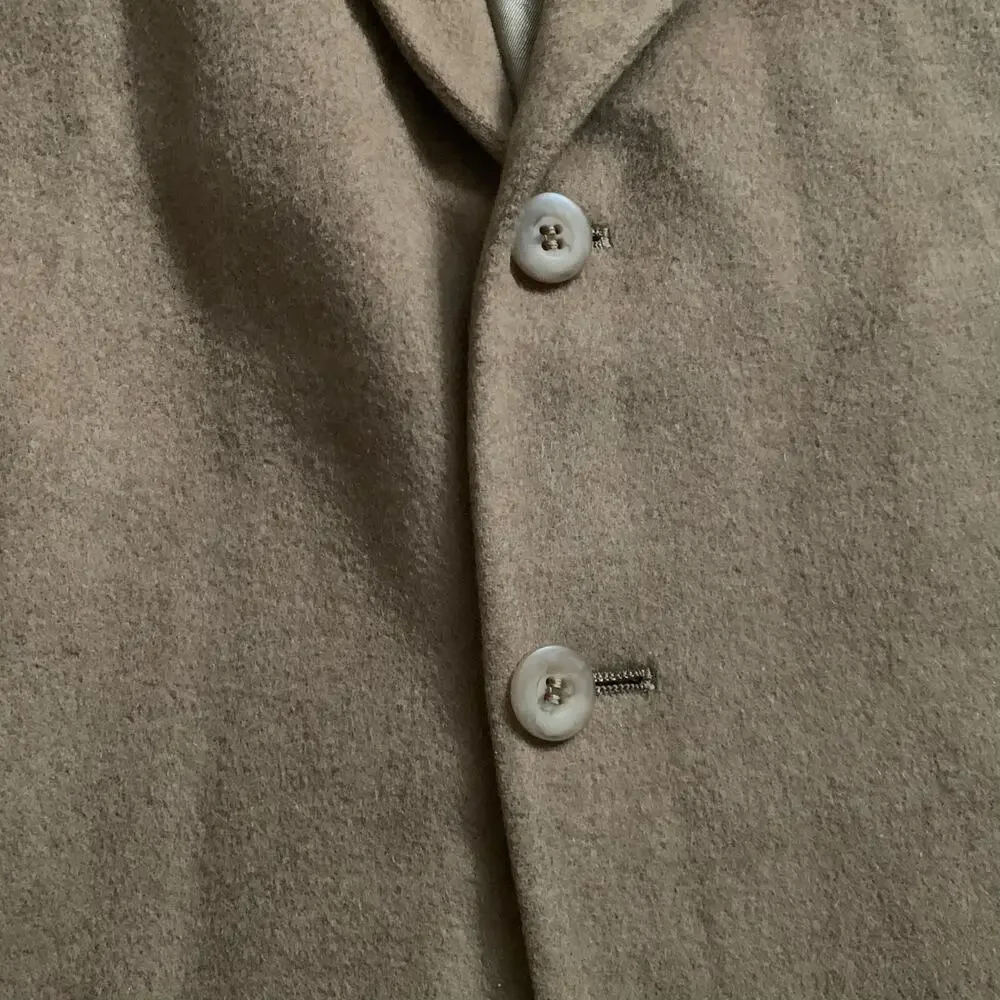 Robert Stock Men’s Wool Sport Coat Blazer Size 44L Tan Camel Brown